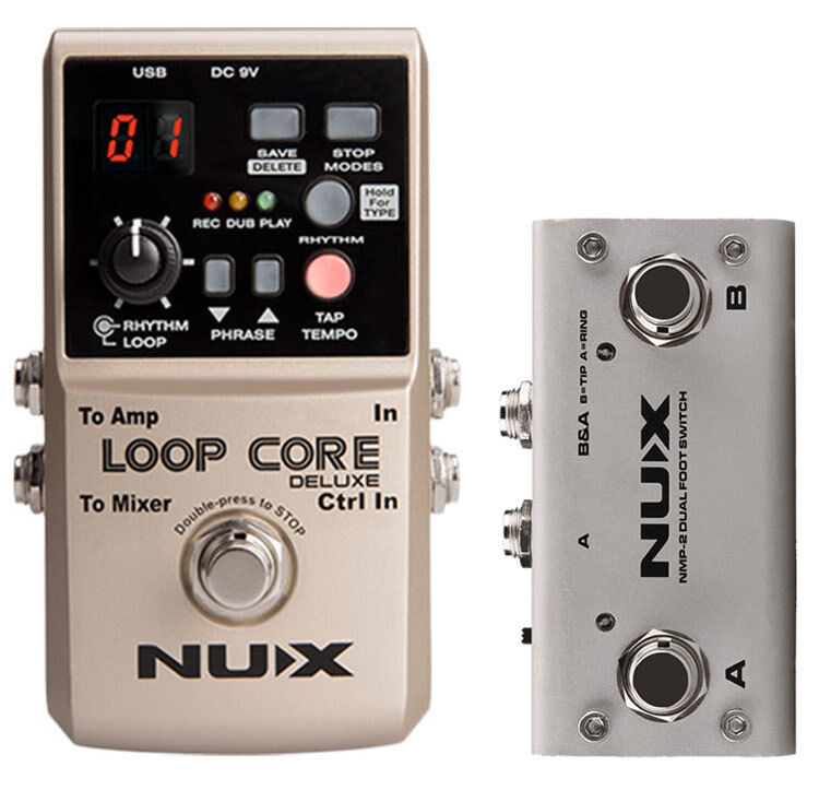 NU-X Loop Core Deluxe Bundle with Dual Foot Switch and Drum Machine