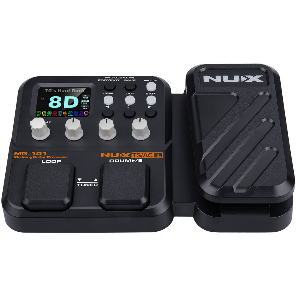 NUX MG101 Multi-Effects and Modelling Guitar Processor with LCD, USB Recording, Phrase Looper, 25 Amp Models, and QuickTone Editor Software — view 3