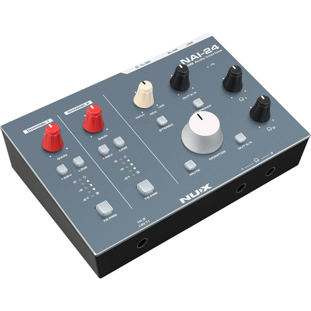 NU-X NAI-24 Professional 2x4 USB Audio Interface 32-Bit/192kHz with Class A Preamp and Analog Compressor — view 4