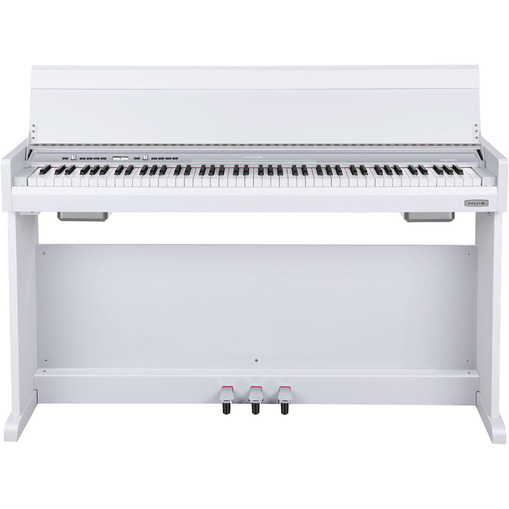 NUX NCK-330 88-Key Digital Piano with Triple-Sensor Hammer Action Keyboard and Bluetooth Connectivity in White Finish