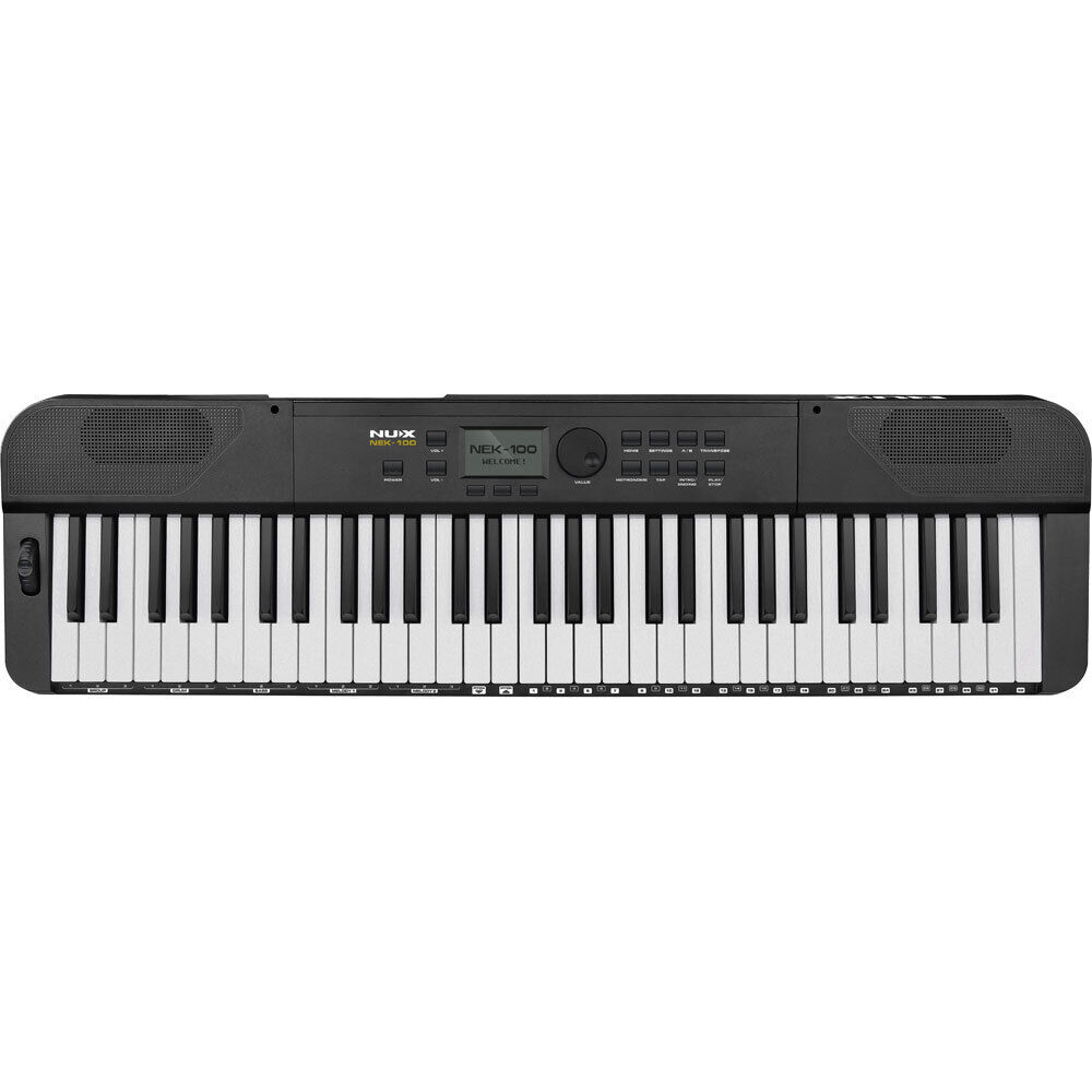 NU-X NEK-100 Portable 61-Note Keyboard with Rechargeable Battery, 500 Sounds, Bluetooth, Auto Accompaniment, Live Music Mode, Lightweight Design