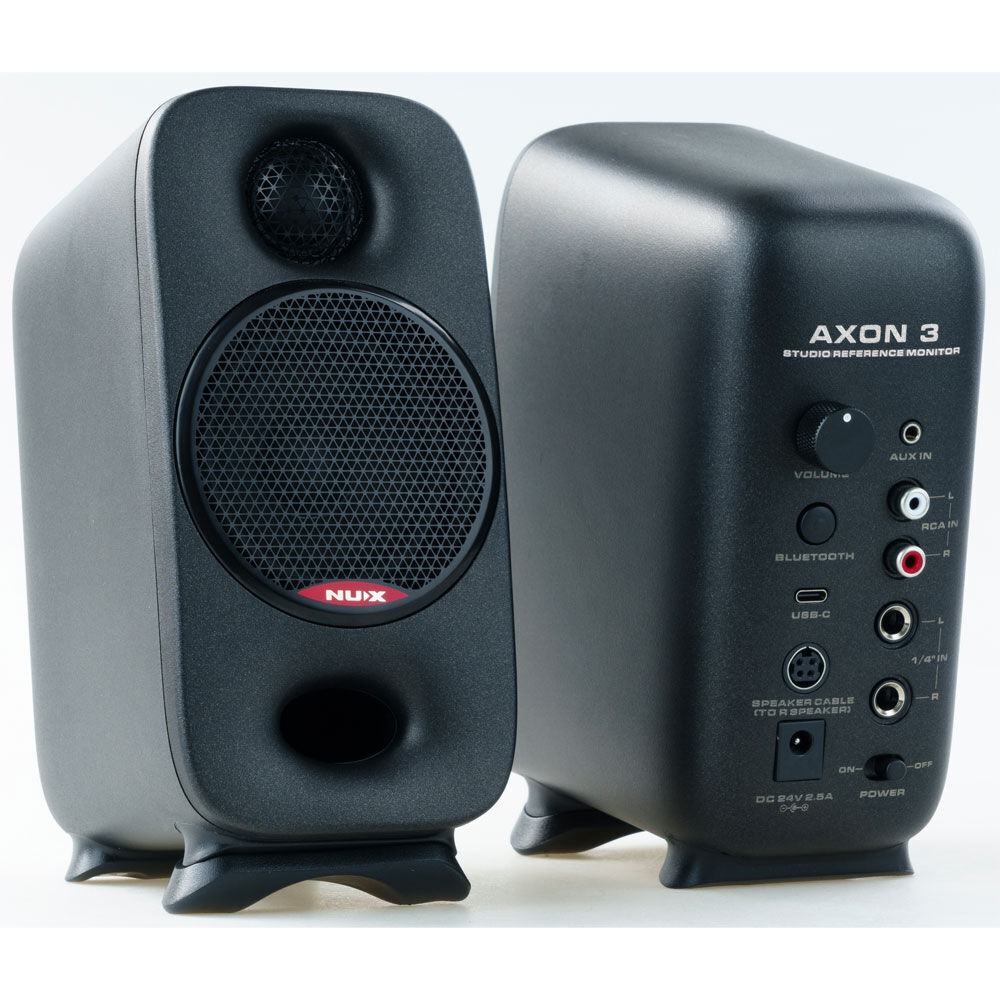 NU-X Axon 3 Studio Reference Monitor Speakers, Black, Bi-Amp, 90W RMS, Bluetooth, 3-inch Woofer, 3/4-inch Tweeter, Includes AXON STUDIO Software — view 4