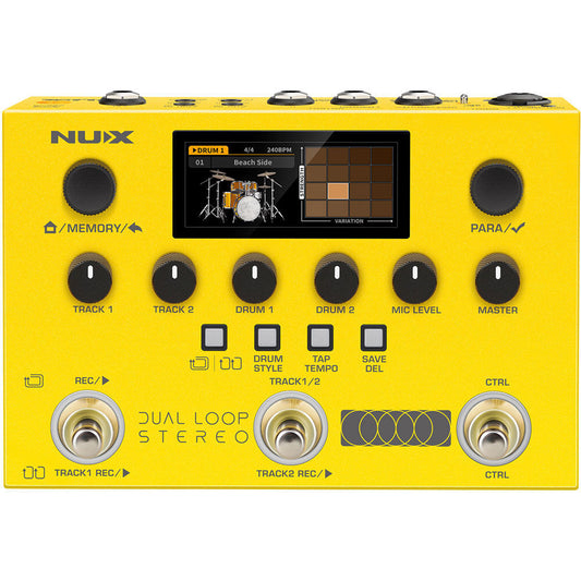 NUX Dual Loop Stereo Pedal with Dual Tracks, Built-in Effects, MIDI I/O, and 90 Minutes Recording Time