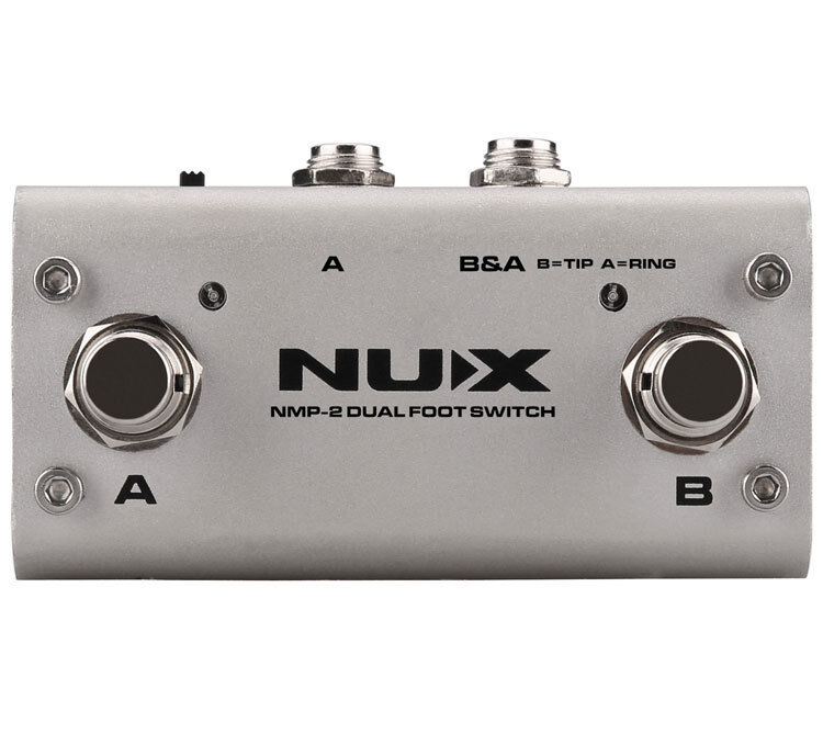 NU-X NMP2 Dual Foot Switch - Latch & Momentary Type, TRS 1/4" Compatible, Multi-Foot Controller for Keyboards & Effect Pedals