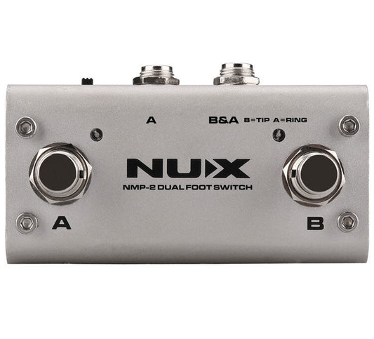 NU-X NMP2 Dual Foot Switch - Latch & Momentary Type, TRS 1/4" Compatible, Multi-Foot Controller for Keyboards & Effect Pedals