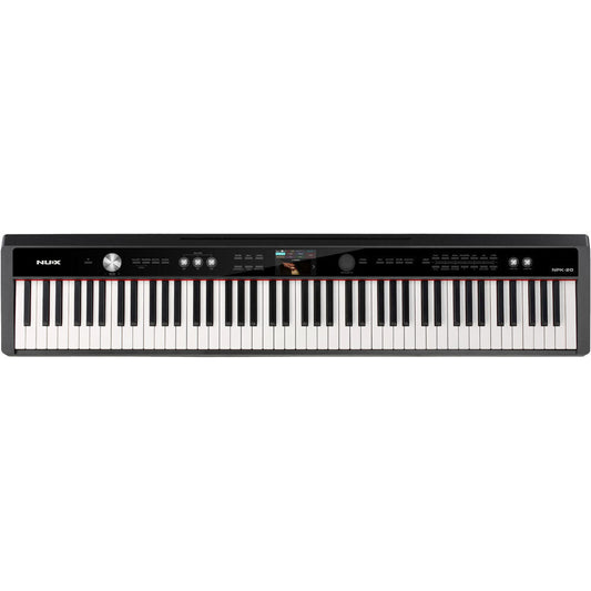 NUX NPK-20 Portable 88-Key Digital Piano with 271 Sounds, Bluetooth, Microphone Input, and Auto Accompaniment in Black