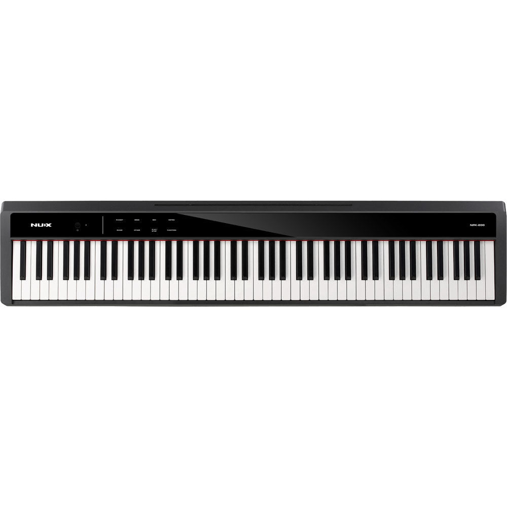 NUX NPK-200 Portable 88-Key Digital Piano, Triple-Sensor Hammer Action Keyboard, Bluetooth, 30 Tones, 128 Polyphony, 10W Speakers, Black