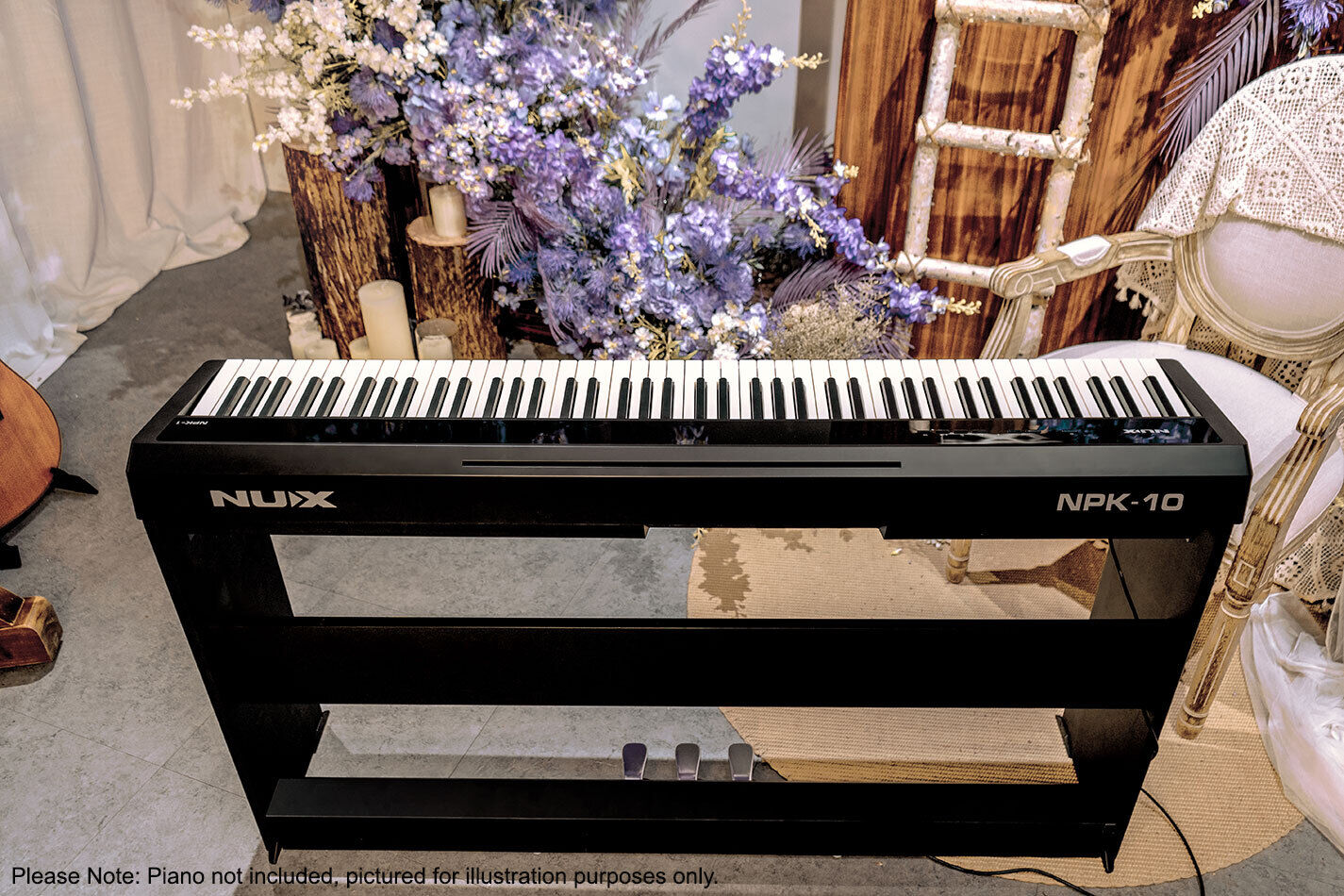 NU-X NPS-1 Digital Piano Stand Black with 3-Pedals — view 5