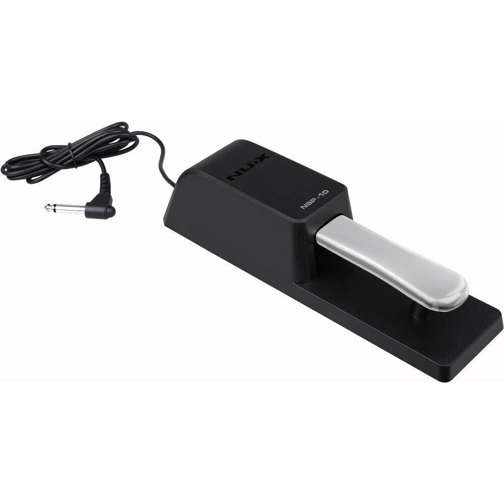 NU-X Piano Style Sustain Pedal with 2m Cable, Polarity Switch, Metal Housing, Anti-Slip Base, Compatible with Keyboards and Synthesizers