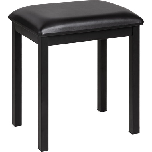 NU-X Metal Keyboard Piano Bench with Vinyl Padded Top, Black Finish