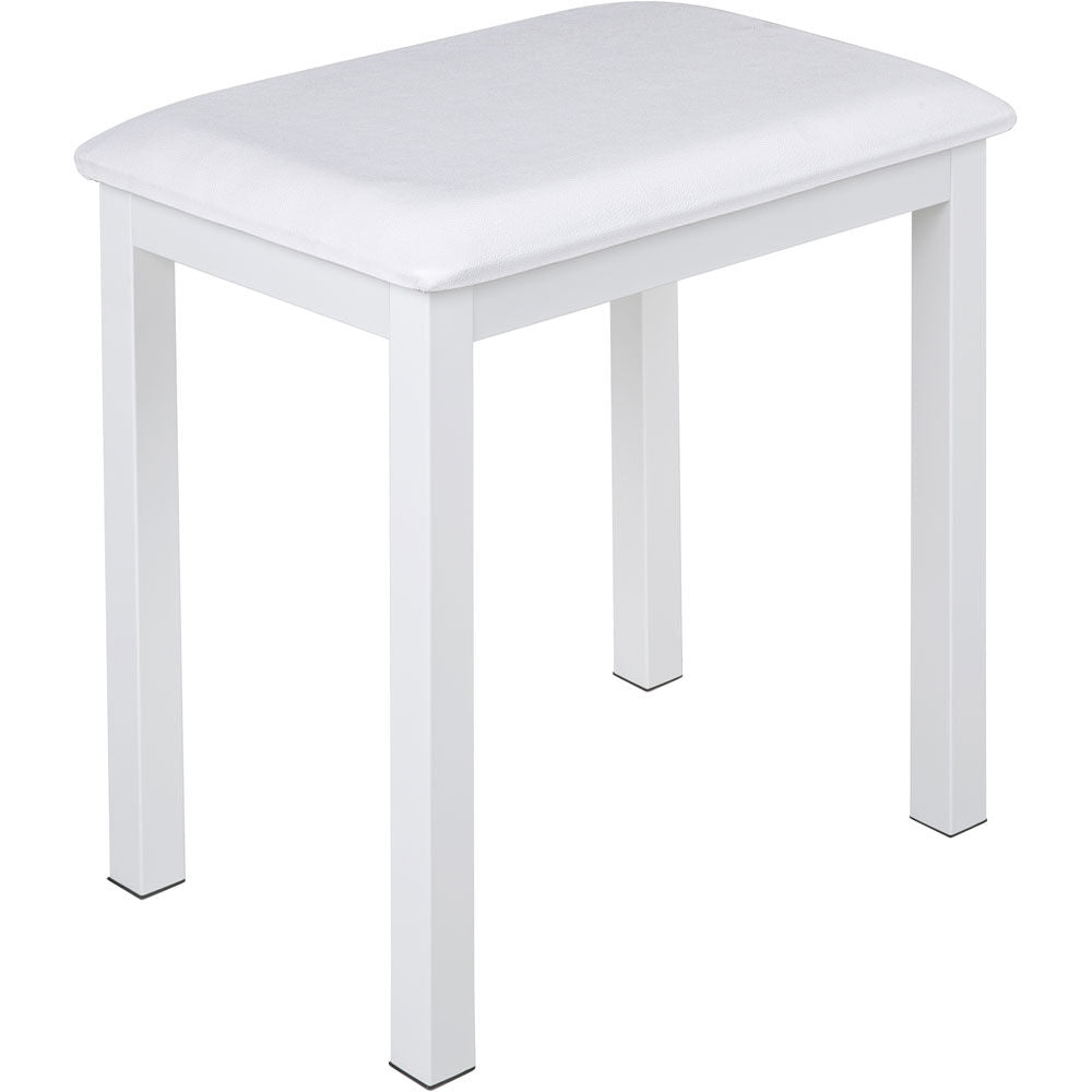 NU-X Metal Piano Bench with Vinyl Padded Top in White Finish