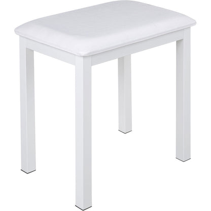 NU-X Metal Piano Bench with Vinyl Padded Top in White Finish