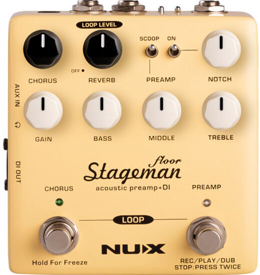 NU-X Verdugo Series Stageman Floor Acoustic Preamp & DI Pedal with Effects and Looper Function