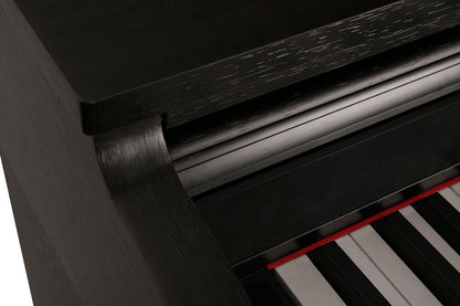 NU-X WK520 Upright 88-Key Digital Piano with Bluetooth and LED Indicators in Dark Wood Finish — view 4