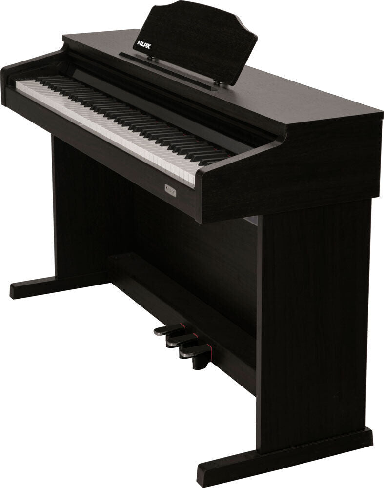 NU-X WK520 Upright 88-Key Digital Piano with Bluetooth and LED Indicators in Dark Wood Finish — view 3
