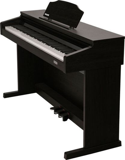 NU-X WK520 Upright 88-Key Digital Piano with Bluetooth and LED Indicators in Dark Wood Finish — view 3
