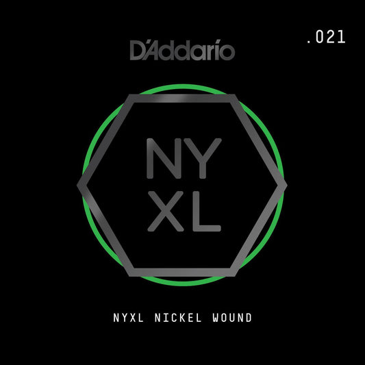 D'Addario NYXL Nickel Wound Electric Guitar Single String, .021
