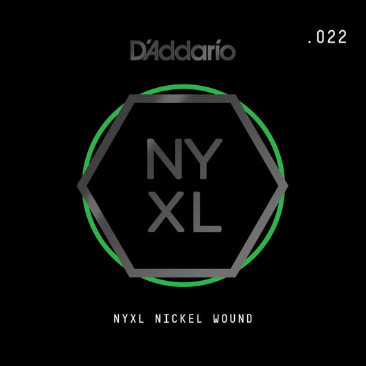 D'Addario NYXL Nickel Wound Electric Guitar Single String, .022
