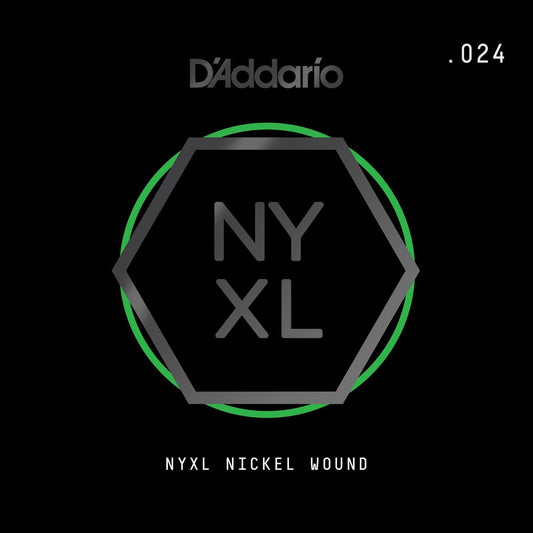 D'Addario NYXL Nickel Wound Electric Guitar Single String, .024