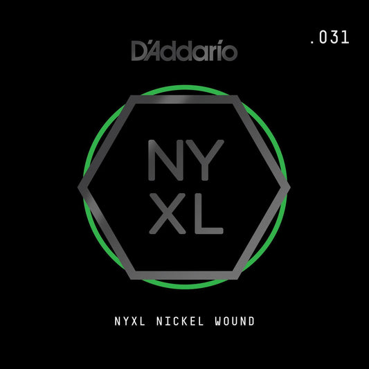 D'Addario NYXL Nickel Wound Electric Guitar Single String, .031