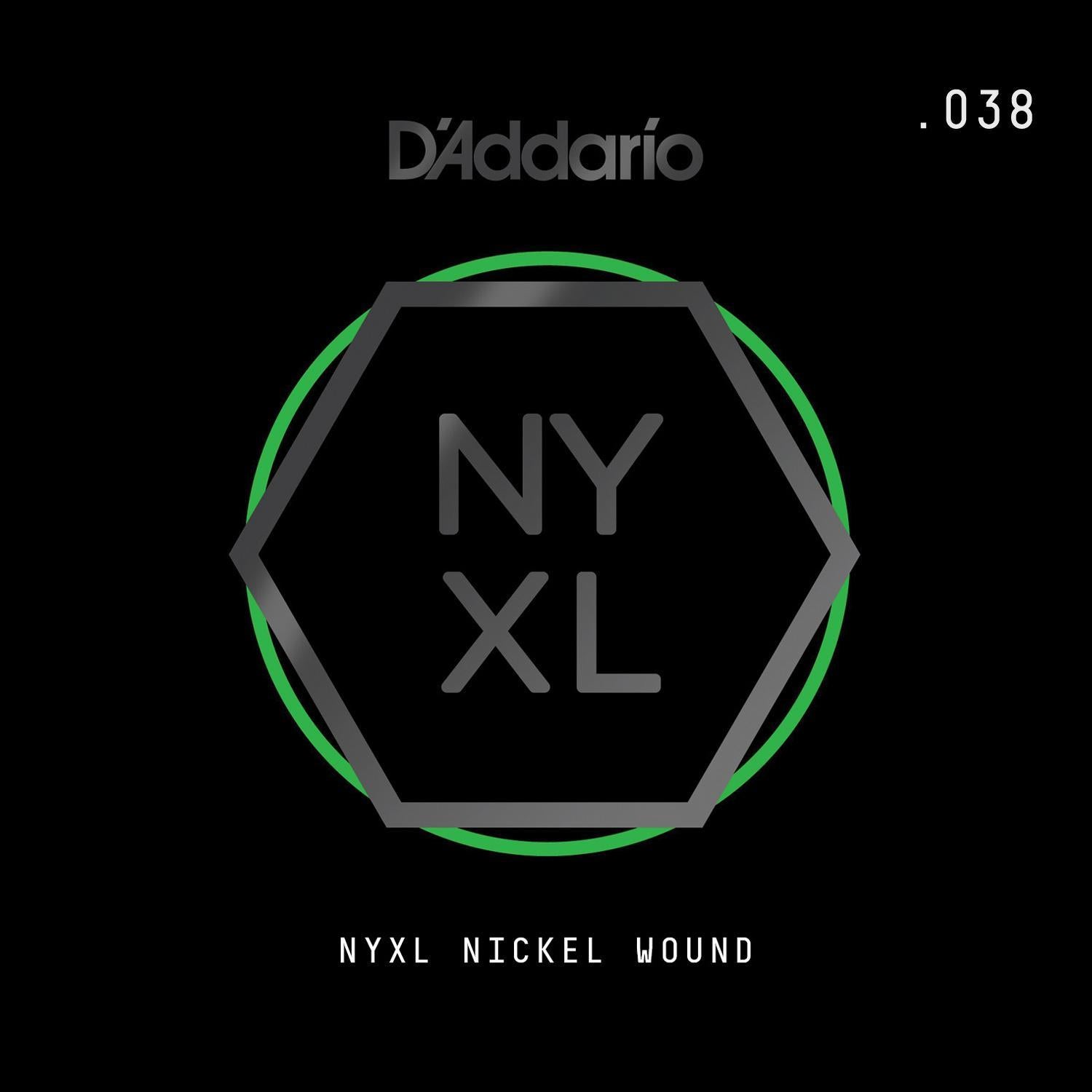 D'Addario NYXL Nickel Wound Electric Guitar Single String, .038