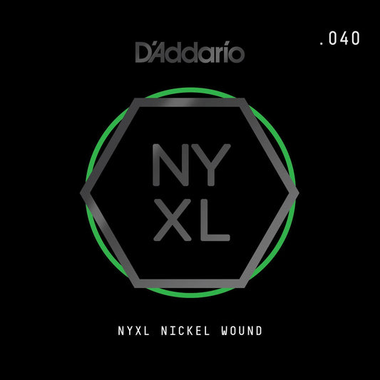 D'Addario NYXL Nickel Wound Electric Guitar Single String, .040