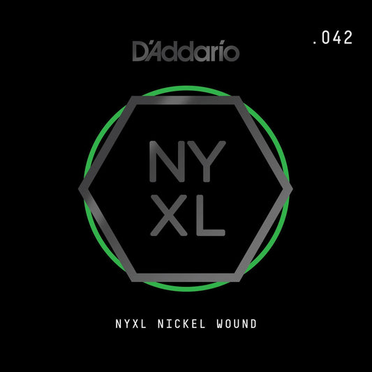 D'Addario NYXL Nickel Wound Electric Guitar Single String, .042