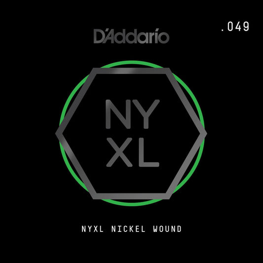 D'Addario NYXL Nickel Wound Electric Guitar Single String, .049