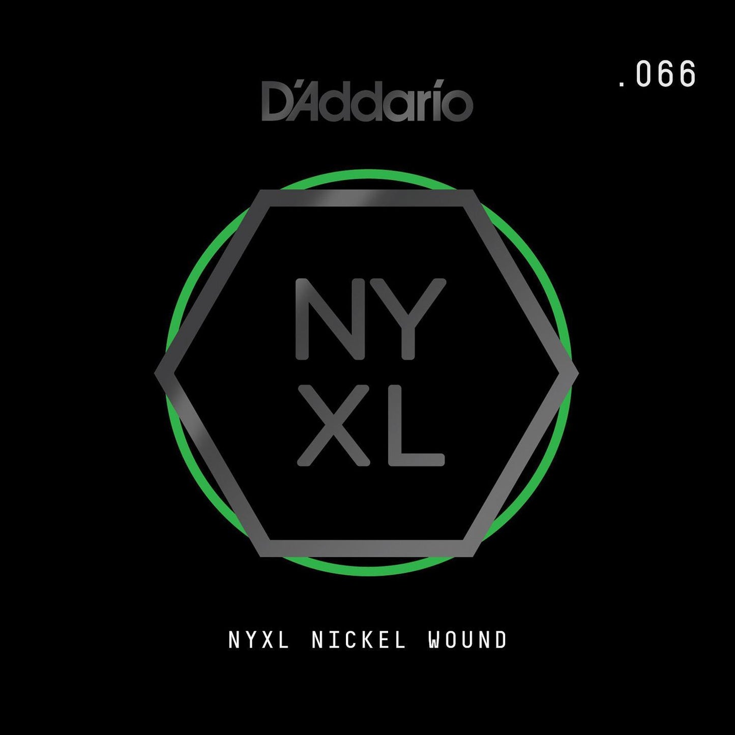 D'Addario NYXL Nickel Wound Electric Guitar Single String, .066