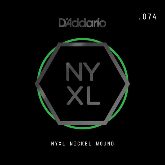 D'Addario NYXL Nickel Wound Electric Guitar Single String, .074