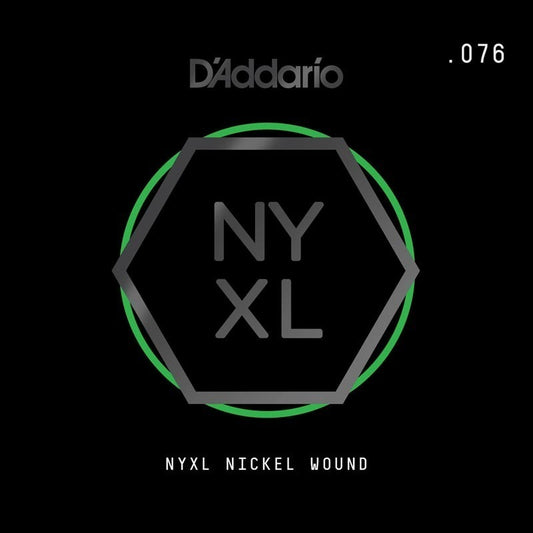 D'Addario NYXL Nickel Wound Electric Guitar Single String, .076