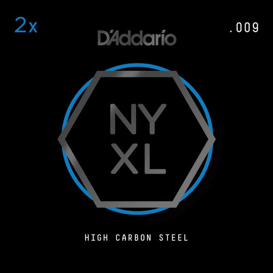 D'Addario NYXL 2-Pack Plain Steel Guitar Strings, .009