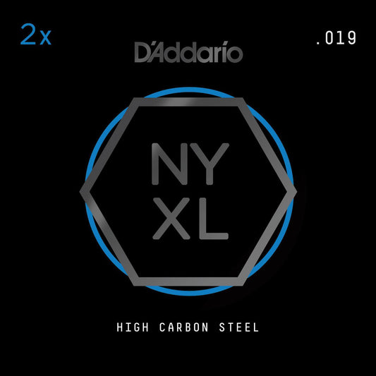 D'Addario NYXL 2-Pack Plain Steel Guitar Strings, .019