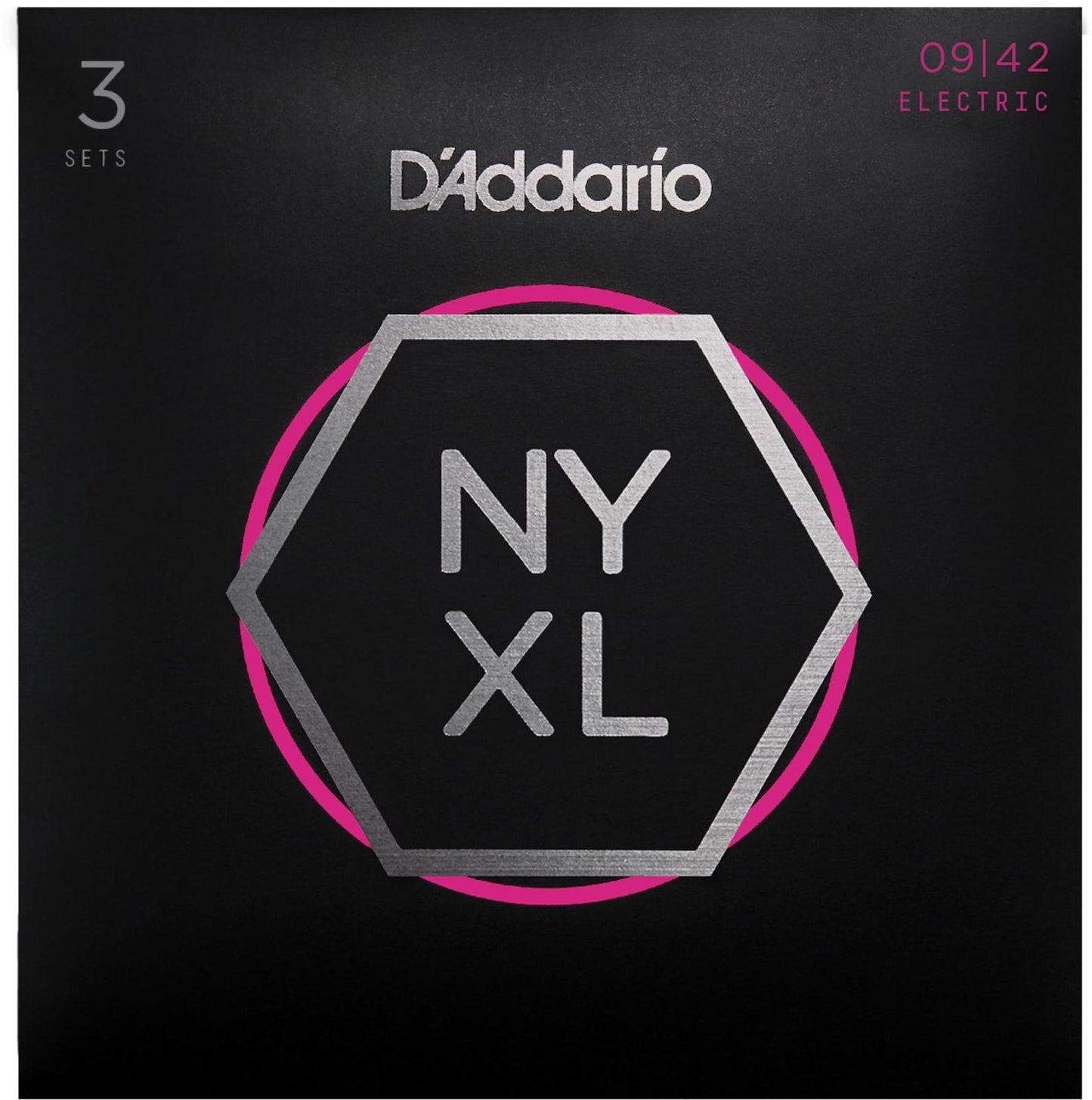 D'Addario NYXL0942-3P Nickel Wound Electric Guitar Strings, Super Light, 9-42, 3 Sets