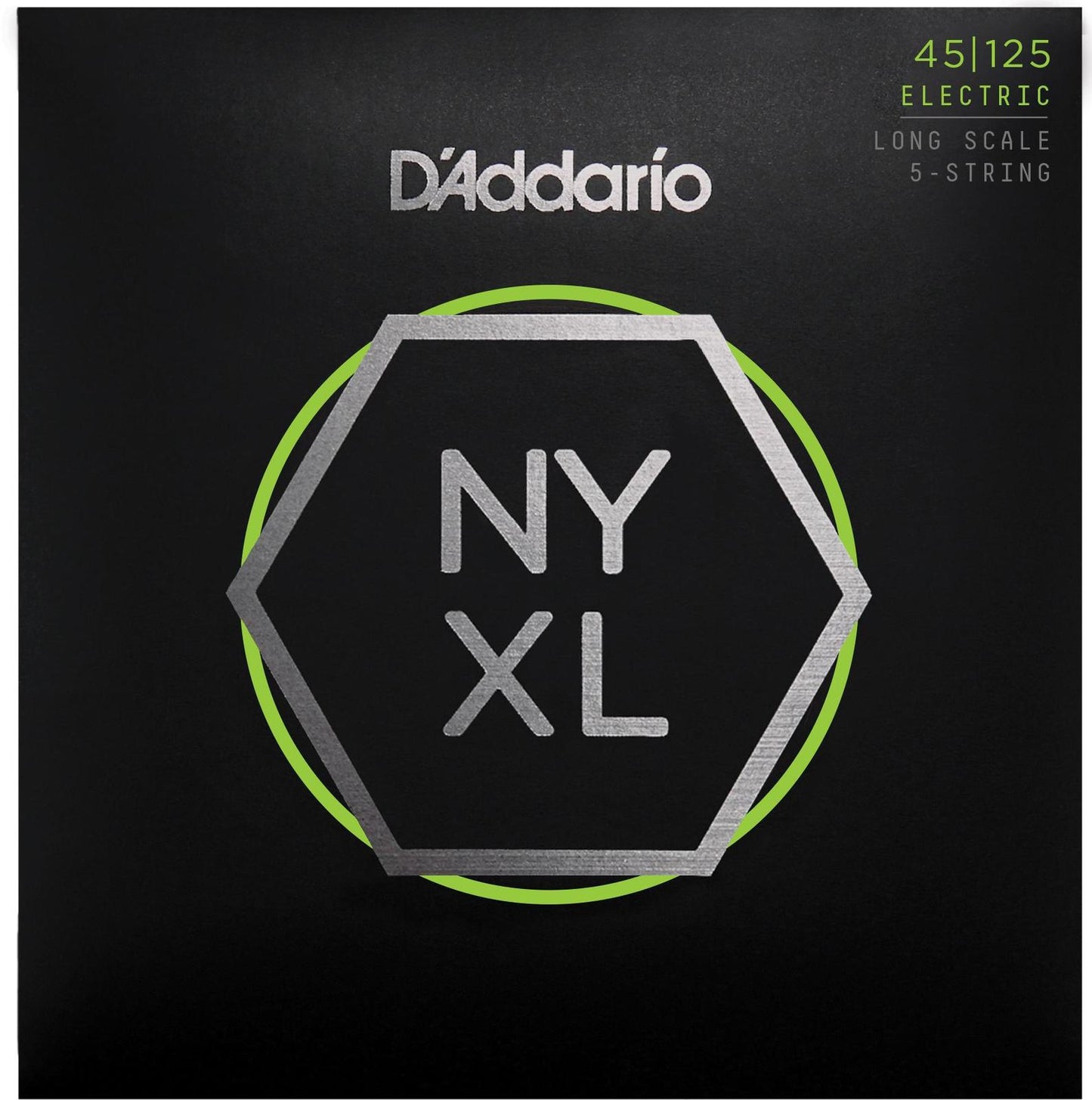 D'Addario NYXL45125 Nickel Wound Bass Guitar Strings, 5-String Lt Top - Med Btm, 45-125, Long Scale