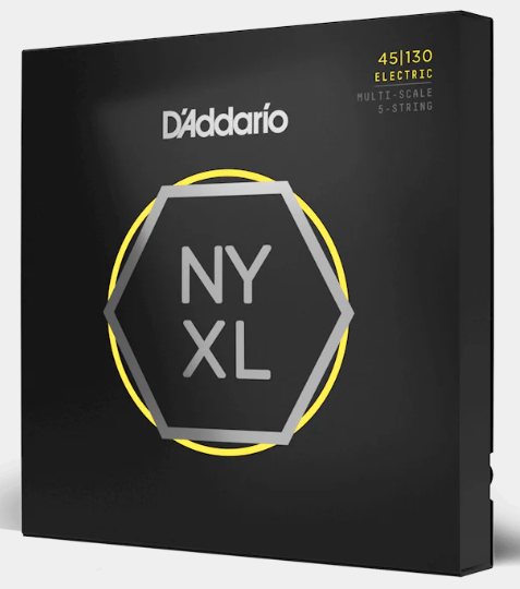D'Addario NYXL Nickel Plated Steel 5-String Multiscale Bass Strings 45-130
