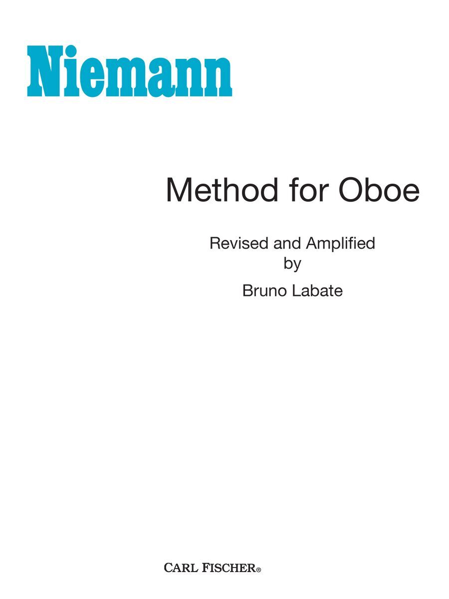 Method for Oboe by Neimann - Carl Fischer O1524 - Oboe Sheet Music and Tutor Guide with Fingering Charts