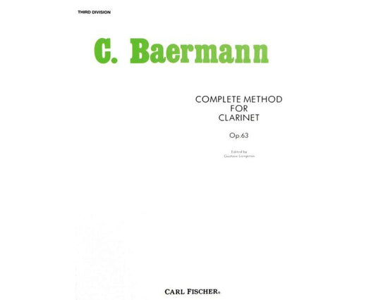 Baermann Complete Method Op 63 BK 3 Clarinet
