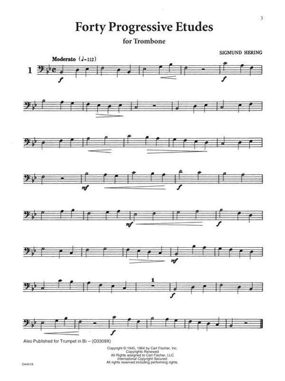Hering 40 Progressive Etudes for Trombone - Sigmund Hering, 48 Pages, Includes MP3 Recordings, Carl Fischer — view 3