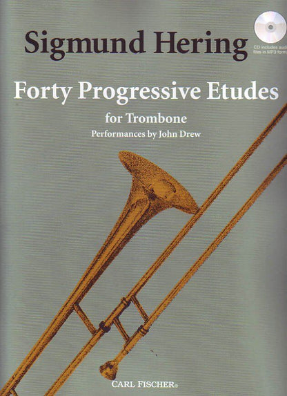 Hering 40 Progressive Etudes for Trombone - Sigmund Hering, 48 Pages, Includes MP3 Recordings, Carl Fischer