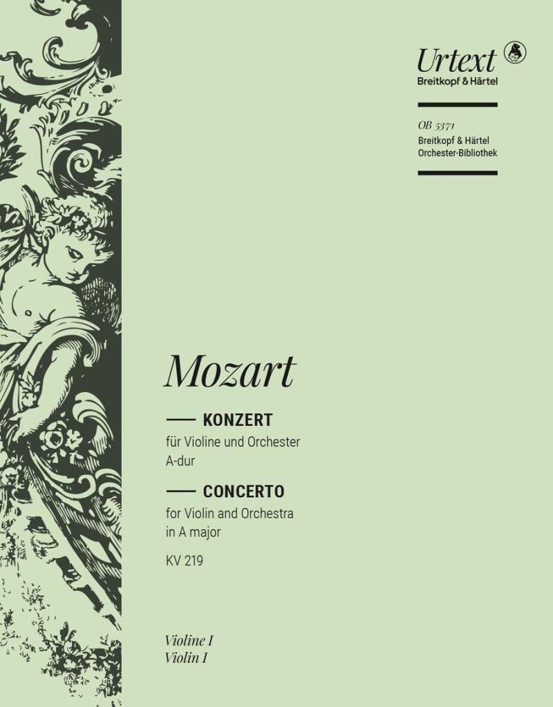 Violin Concerto No. 5 in A major K. 219 for Violin by Mozart, 12 Pages, Published by Breitkopf & Härtel