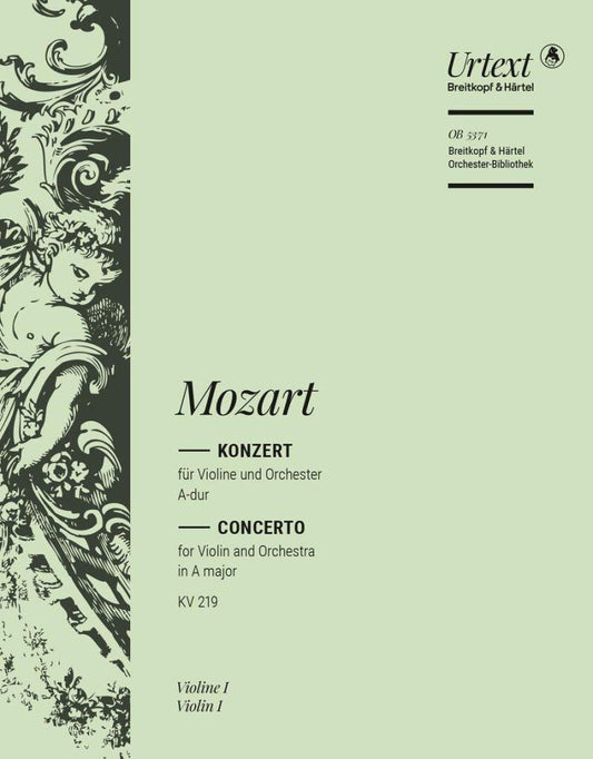 Violin Concerto No. 5 in A major K. 219 for Violin by Mozart, 12 Pages, Published by Breitkopf & Härtel
