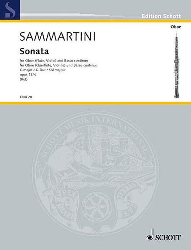 Sonata Op 13 No 4 G Oboe / Continuo Book