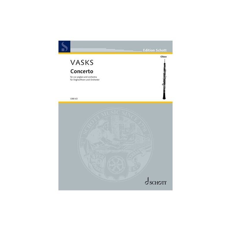 Vasks: Concerto for Cor Anglais and Piano, Schott Music, 48 Pages