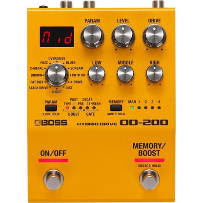 BOSS OD-200 Hybrid Drive Pedal - 200 Series Multi-Function Overdrive with Onboard Memory — view 7