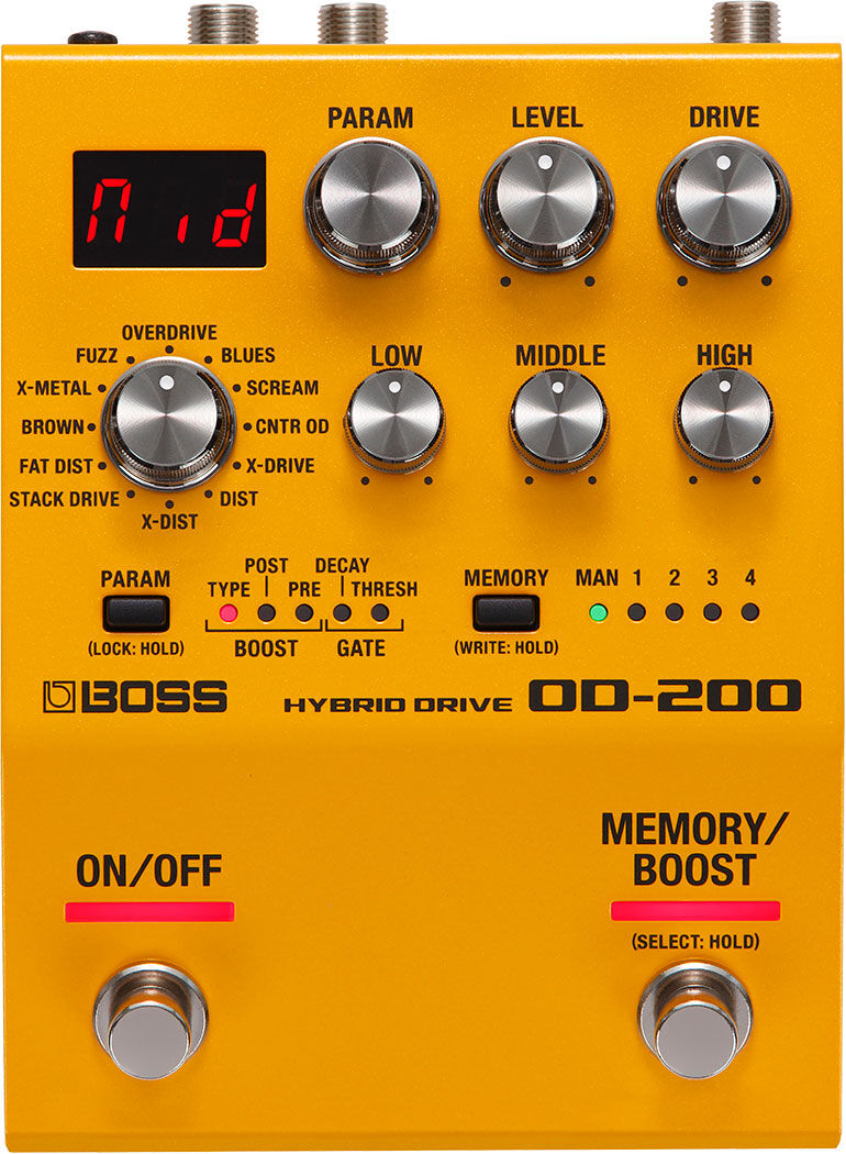 BOSS OD-200 Hybrid Drive Pedal - 200 Series Multi-Function Overdrive with Onboard Memory — view 2
