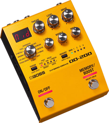 BOSS OD-200 Hybrid Drive Pedal - 200 Series Multi-Function Overdrive with Onboard Memory — view 3