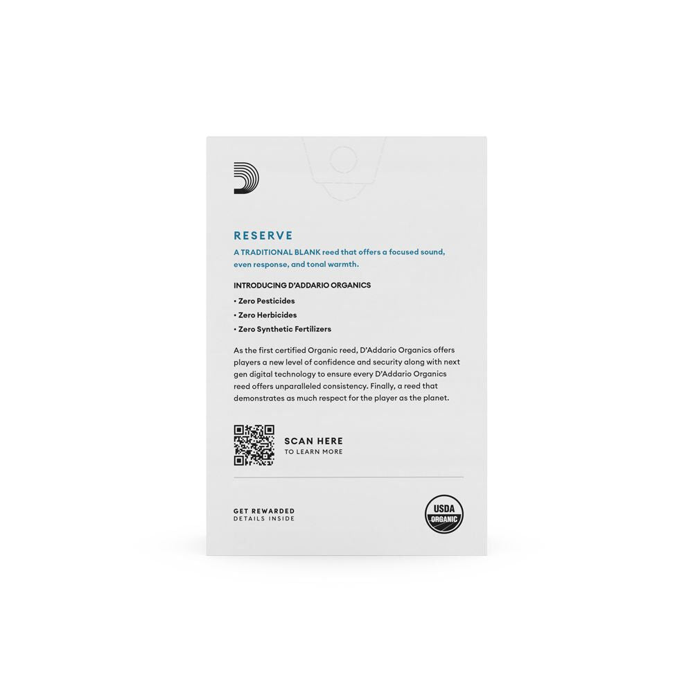 D'Addario Organic Reserve Bb Clarinet Reed 3.5+ Q/P10 — view 2