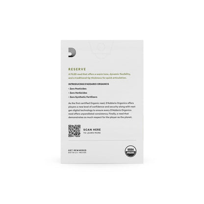 DAddario Organic Reserve Alto Saxophone Reed 2.0 Q/P10 — view 2