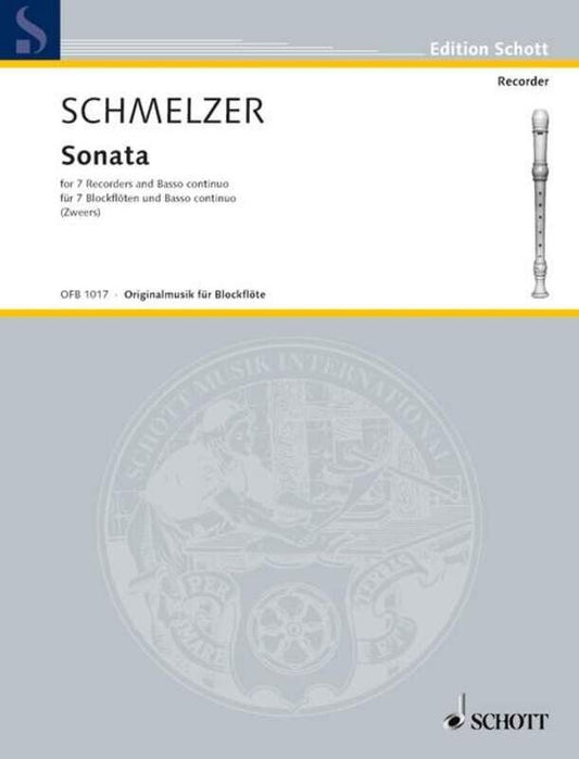 Schmelzer - Sonata for 7 Recorders (SSAATTB) Basso Continuo, Schott Music